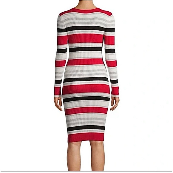 Womens BodyCon No Boundaries Red, Black, White and Silver striped Dress … - Picture 4 of 9